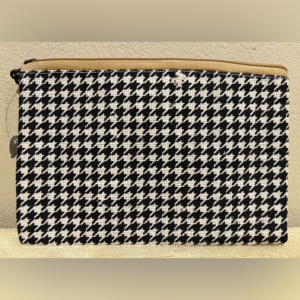 Houndstooth Medium Zippered Bag, The Royal Standard, 100% Jute